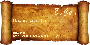 Babos Csilla névjegykártya